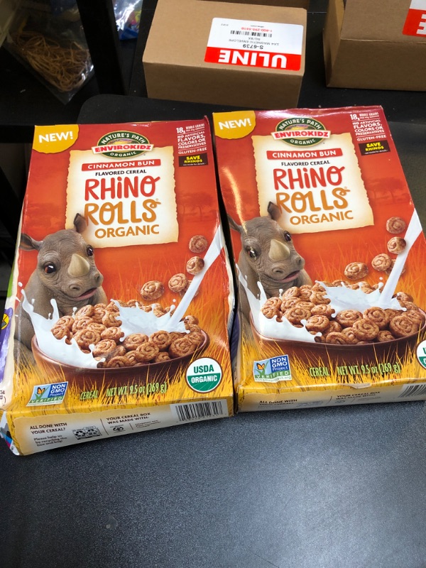 Photo 2 of 2 PCK EnviroKidz Rhino Rolls Organic Cinnamon Bun Cereal,9.5 Ounce,Gluten Free,Non-GMO,EnviroKidz by Nature's Path EXP DEC 20 2024