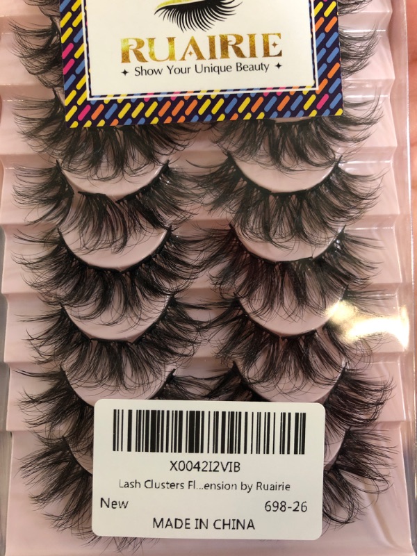 Photo 1 of 8 pack of false eyelash strips wispy / fluffy 