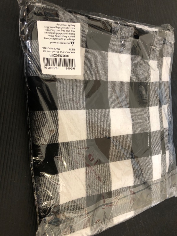 Photo 1 of 6 Pcs Black and White Buffalo Check Placemats Plaid Placemats, Checkered Washable Place Mats, Reversible Cotton Burlap Resistant Table Mats for Christmas Holiday Table Home Party Decoration
