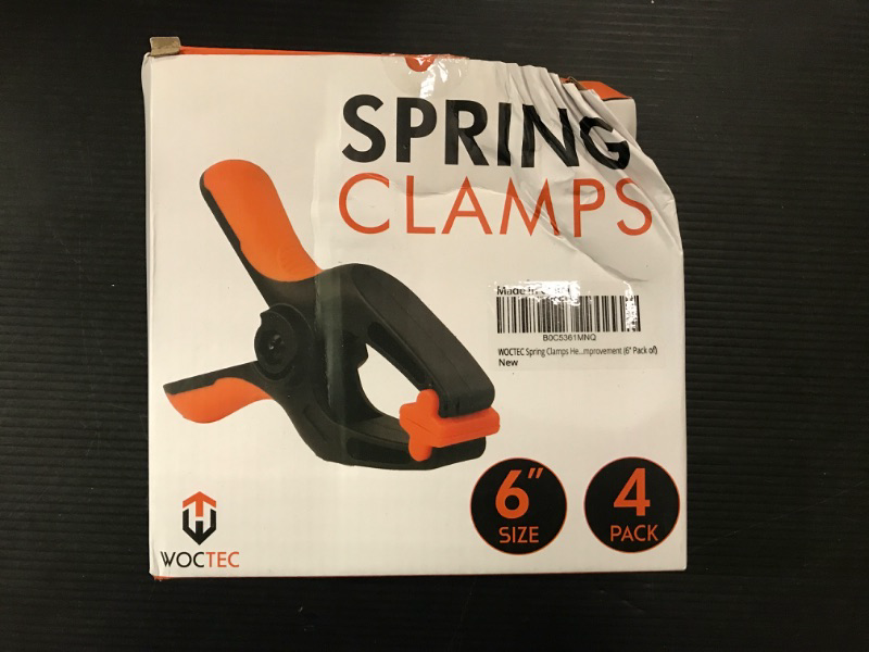 Photo 1 of WOCTEC 4-Pack Spring Clamps Heavy Duty - 6 Inch Large Plastic Clamps for Crafts and Pool Cover Clips with 3 Inch Jaw Opening- Wodworking Clamps for Cover Holding and Wood Gluing (6 Inch Pack of 4)