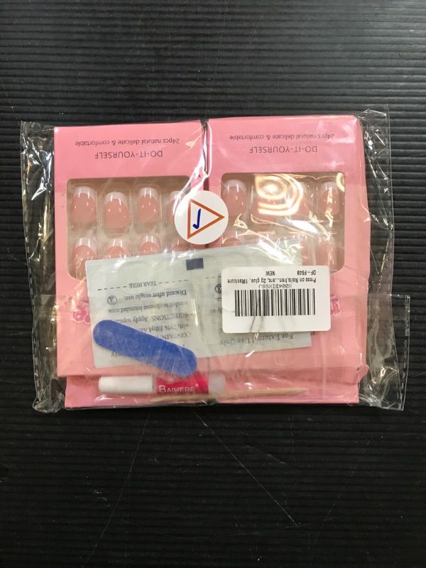 Photo 1 of Press on Nails,almond press on nails,Supremely Fit & Natural Reusable Stick On Nails in 12 Sizes - 48 Fake Nails Kit,Includes 48 Nails,2 glittery nail art stickers, 2g glue, 1 Manicure Stick