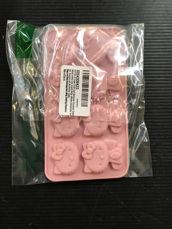 Photo 2 of CUTIA 8 Cups Cute Cat Silicone Fondant Cake Mold,Hello ice mold,Kitty White Chocolate tray for Sugarcraft,Birthday Cake Decoration,Gumpaste Icing,Candy Cupcake Topper Decorating and DIY Baking Tools