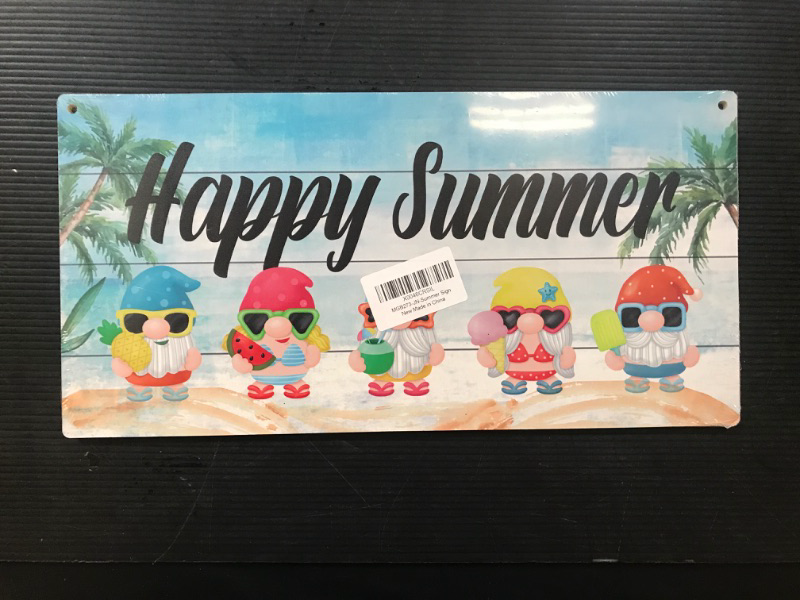 Photo 1 of Summer Decor, Happy Summer Hanging Sign, Beach Style Home Decor, Decorative Wall Plaque, Gnomes Decor, Ocean Wooden Wall Decor, Beach Wooden Sign for Bathroom Washroom Living Room Decor