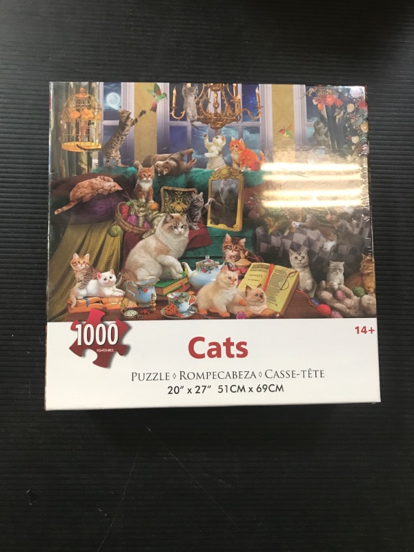 Photo 2 of Lzbabyily Jigsaw Puzzles 1000 Pieces for Adults, Cat Puzzle Animal Adult Toys, 27x20 Unique Difficult and Challenge Large Puzzle Game Toys Gift