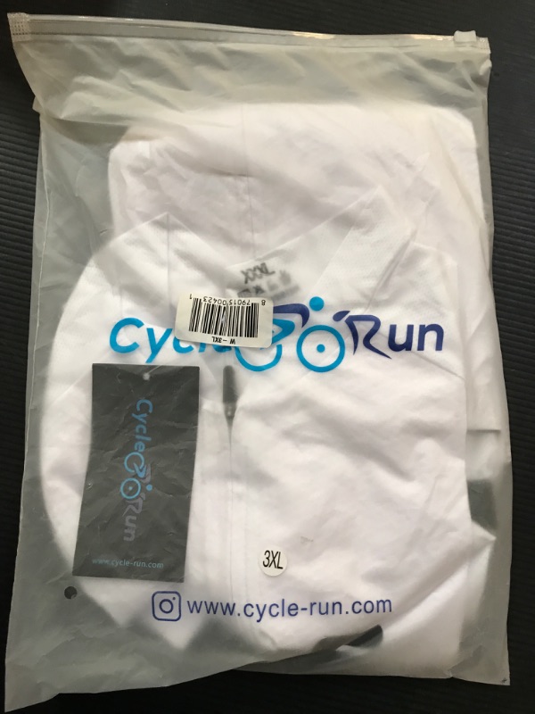 Photo 1 of Man Cycling Bike Jersey Long Sleeve with 3 Rear Pockets- Moisture Wicking, Breathable, Quick Dry Biking Shirt White