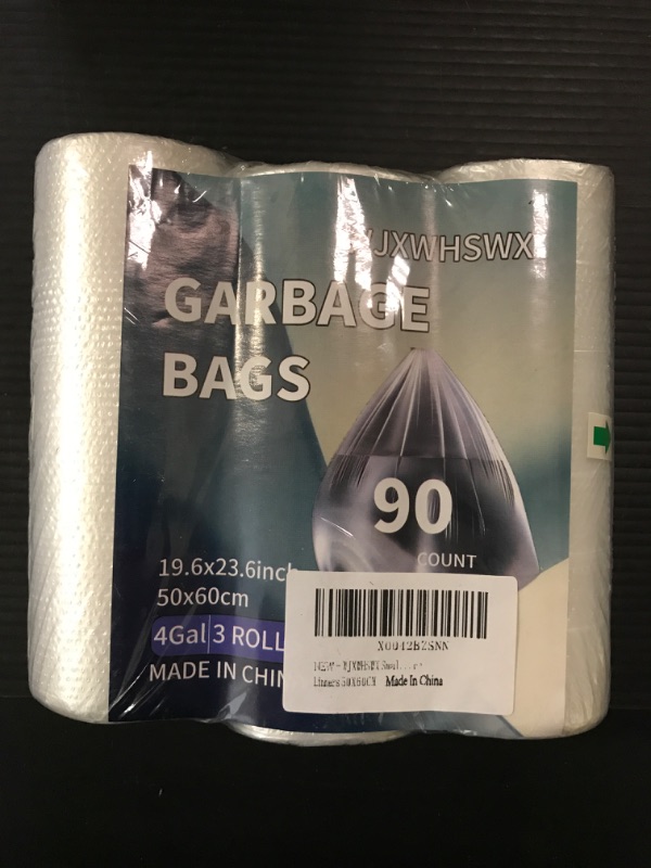 Photo 2 of 19.6"X23.6" Small Trash Bags 4 Gallon - 90 Count 4 Gallon Trash Bag, Bathroom Trash Bags Small Garbage Bags For Bathroom Trash Can, Unscented White 4 Gal Small Trash Can Linners