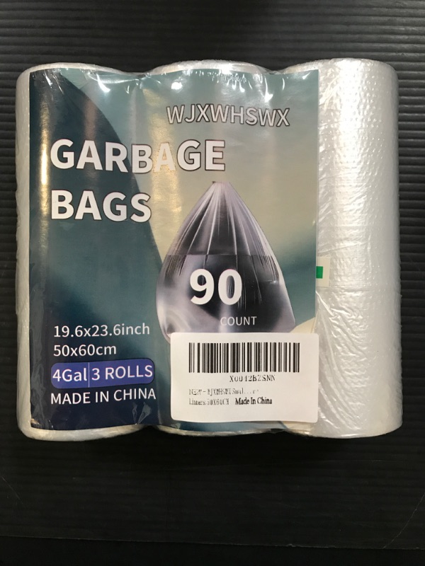 Photo 2 of 19.6"X23.6" Small Trash Bags 4 Gallon - 90 Count 4 Gallon Trash Bag, Bathroom Trash Bags Small Garbage Bags For Bathroom Trash Can, Unscented White 4 Gal Small Trash Can Linners