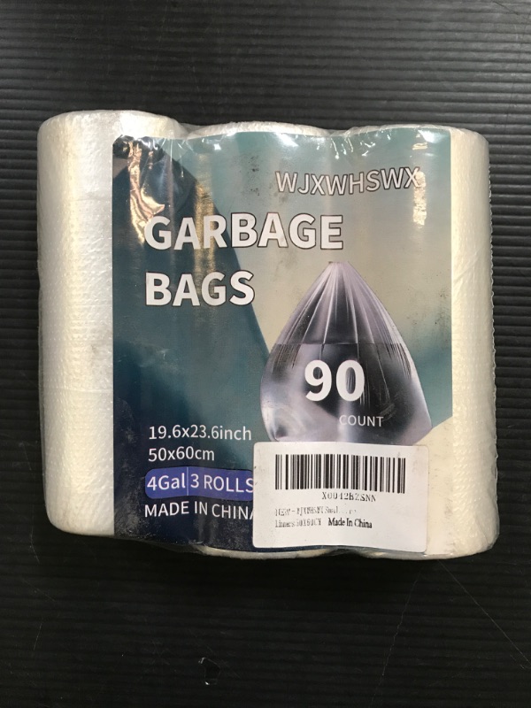 Photo 2 of 19.6"X23.6" Small Trash Bags 4 Gallon - 90 Count 4 Gallon Trash Bag, Bathroom Trash Bags Small Garbage Bags For Bathroom Trash Can, Unscented White 4 Gal Small Trash Can Linners