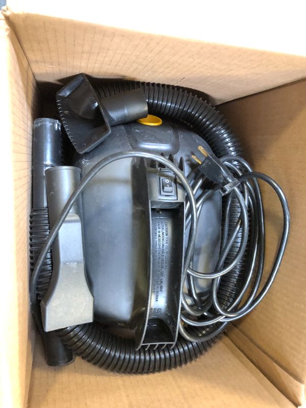 Photo 2 of 2.5 Gallon 1.75 Peak HP Small Shop Vac Wet Dry Vacuum with Filter Bag, Hose, Utility Nozzle and Car Nozzle Attachments