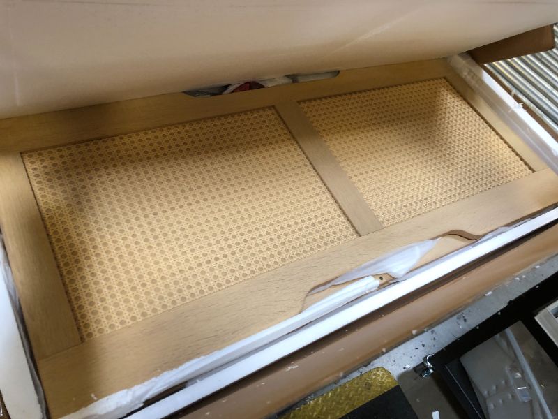 Photo 1 of HOOBRO Storage Chest, 43.3" Storage Bench, Rattan-Like Storage Trunk, Sturdy Entryway Bench Supports 220 lb, Shoe Bench, Safety Hinge, U-Shaped Opening, Easy Assembly, Natural NL22CW01