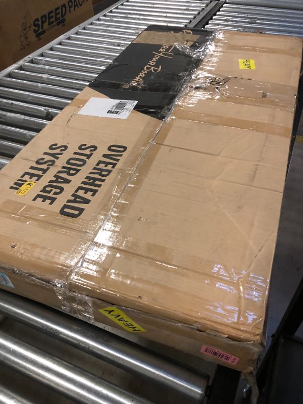 Photo 1 of StoreYourBoard 4X8 Garage Storage Rack with Hooks, Ceiling Shelf Overhead Organization, Heavy Duty Steel Platform Holds 700 lbs, 96 in. x 48 in. x 40 in.