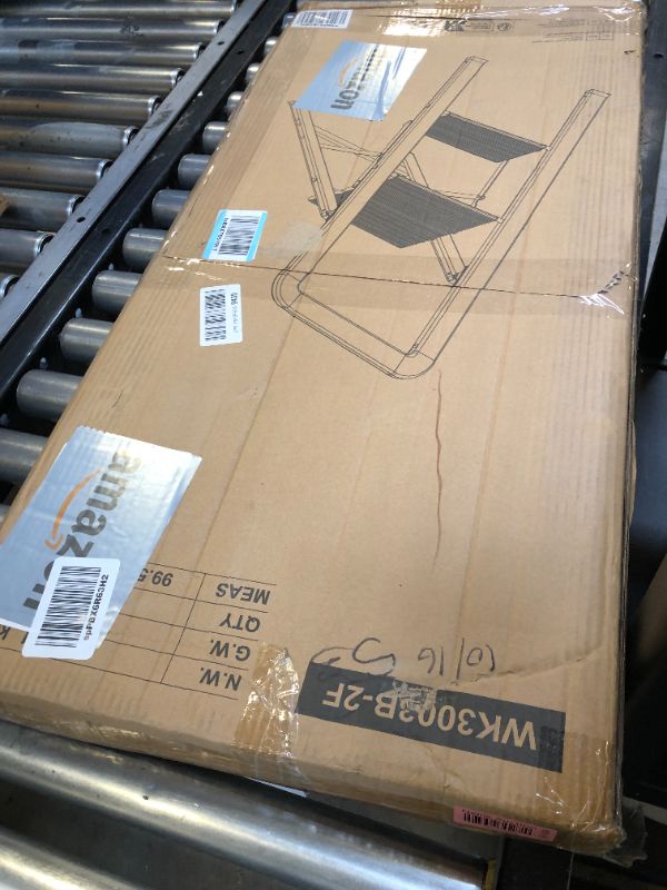 Photo 1 of KINGRACK Step Ladder, 2 Steps, Folding Step Ladder with Handrail, Non-Slip Household Ladder with Folding Safety, Aluminium Step Stool, Maximum Load 150 kg, Black