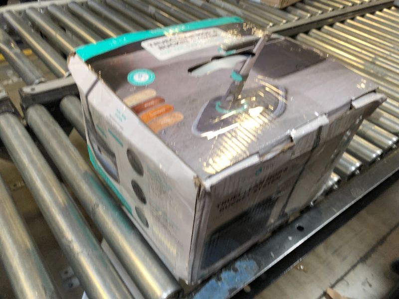 Photo 1 of True & Tidy True Clean Mop and Bucket System, Includes Square Spin Mop, Dual Compartment Mop Bucket and 2 Thick Machine Washable Mop Pads (Spin Mop with Gift Box)