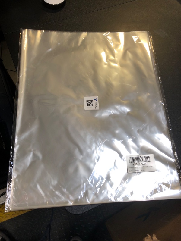 Photo 1 of Djpoaug 50 Clear Cellophane Bags Clear Plastic Bags for Small Candy Packaging Flat Mouth with Tie Wire Biscuit Bags - 11x14 Inch