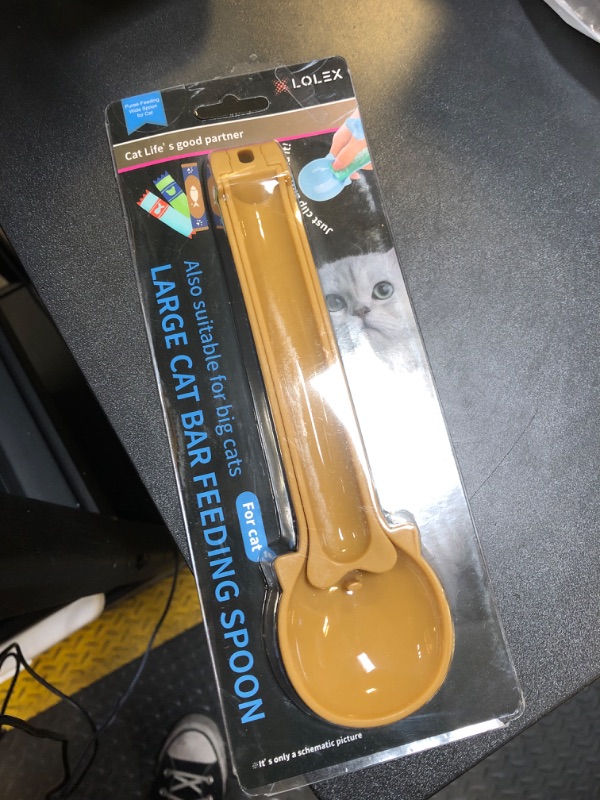 Photo 2 of LOLEX Cat Treat Spoon Squeeze, Cat Strip Feeder Spoon for Bisque Bar Feeding, Happy Spoon for Cats Treats, Cat Spoon & Cat Treat Tube Squeezer, Cat Treat Feeder Spoon for Feeding Liquid Food (Brown)