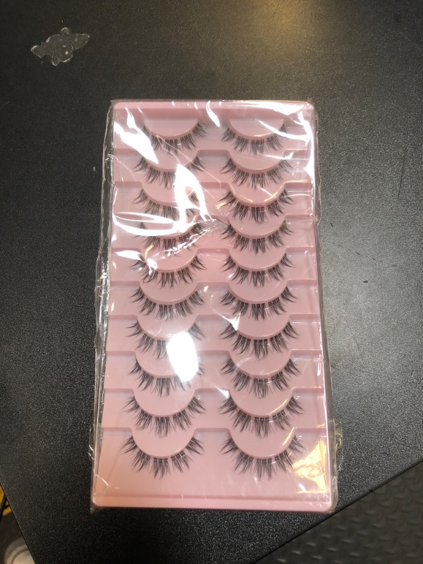 Photo 2 of 10 Pairs Lashes Wispy Mink Lashes Fluffy Eye Lashes Natural Look Clear Lash Band Fake Eyelashes Pack