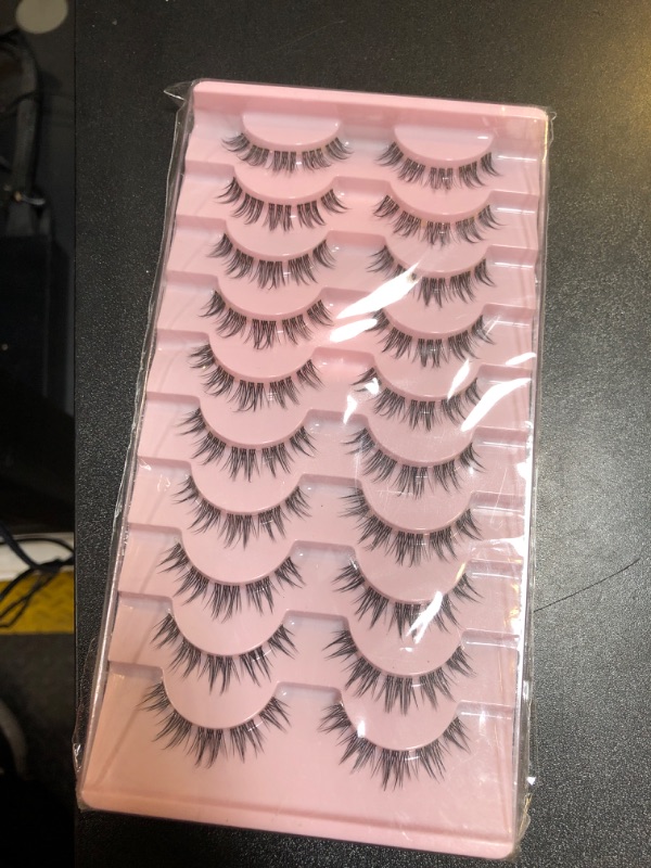 Photo 2 of 10 Pairs Lashes Wispy Mink Lashes Fluffy Eye Lashes Natural Look Clear Lash Band Fake Eyelashes Pack