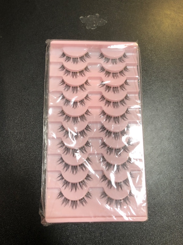 Photo 1 of 10 Pairs Lashes Wispy Mink Lashes Fluffy Eye Lashes Natural Look Clear Lash Band Fake Eyelashes Pack