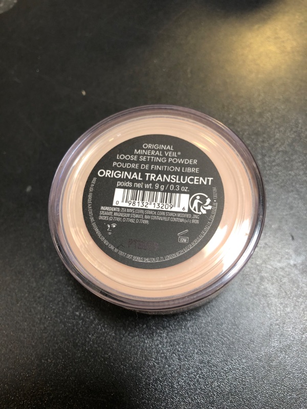 Photo 2 of bareMinerals Mineral Veil Translucent Setting Powder, Weightless Blurring, Baking + Finishing Powder Makeup, Extends Makeup Wear, Talc Free, Vegan 0.21 OZ ORIGINAL TRANSLUCENT 