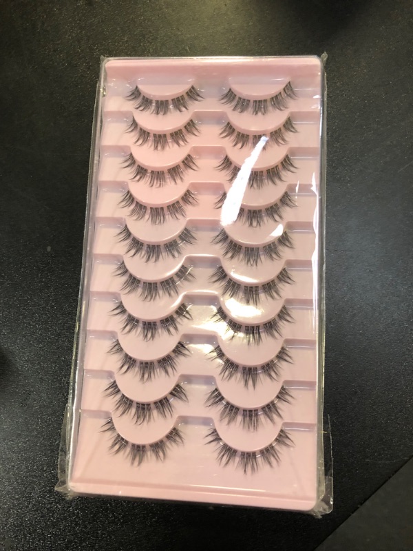 Photo 2 of 10 Pairs Lashes Wispy Mink Lashes Fluffy Eye Lashes Natural Look Clear Lash Band Fake Eyelashes Pack