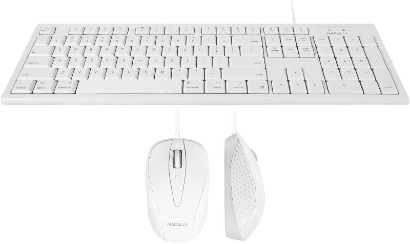 Photo 1 of Macally Extended Wired Keyboard and Mouse Combo, Ergonomic Comfort
