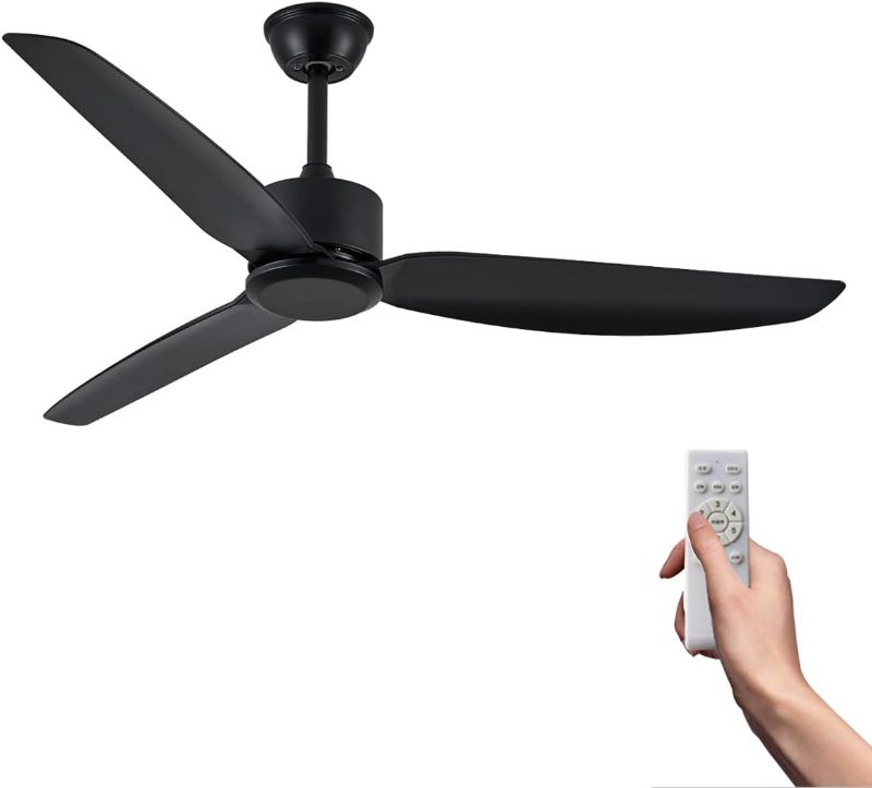 Photo 1 of BRAND NEW**40" Ceiling Fan No Light Modern 3 Blades Ceiling Fans with Remote Control 6-Speed Noiseless Reversible DC Motor Outdoor Fan for Patio Living Room Bedroom, Black
