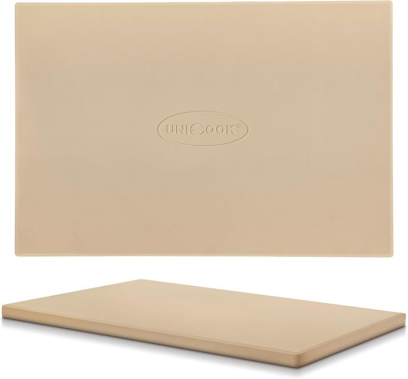 Photo 1 of NEW**Unicook Large Pizza Stone 20 Inch, Rectangular Baking Stone 20" x 13.5", Heavy Duty Cordierite Bread Stone for Oven Grill, Thermal Shock Resistant, Ideal for Baking Different Sizes of Pizzas or Bread
