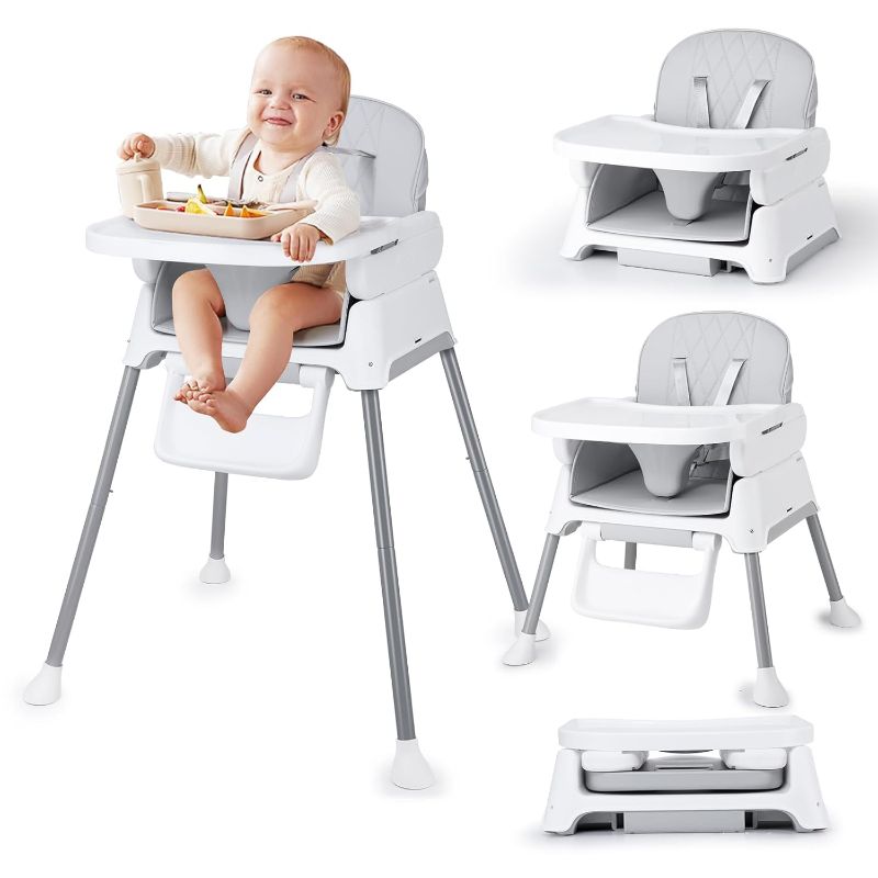 Photo 1 of 3 in 1 Baby High Chair, Bellababy Adjustable Convertible Chairs for Babies and Toddlers, Compact/Light Weight/Portable/Easy to Clean
