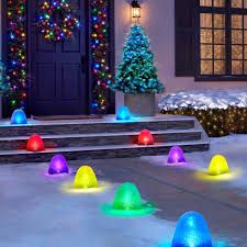 Photo 1 of 24 Pack LED Gumdrop Christmas Pathway Lights Multicolor Electric Waterproof Outdoor Decor