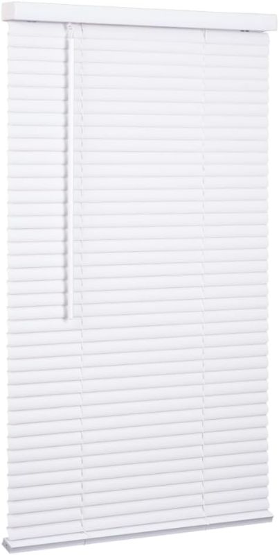 Photo 1 of LOTUS & WINDOWARE Cordless Mini Blind, 1" Vinyl Slats, 22" Wide x 48" Long - White, Window Blinds for Home and Office, Interior Door Blinds - Light Filtering
