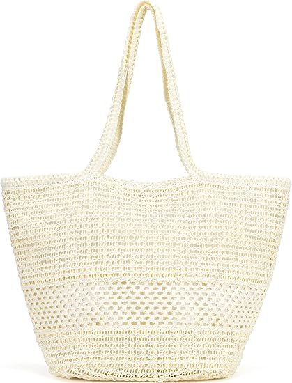 Photo 1 of Large Beach Straw Purse For Women: Straw Bags Crossbody Shoulder Handbags - Raffia Woven Tote For Summer Vacation
