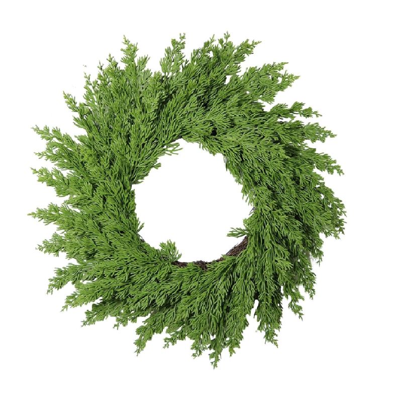 Photo 1 of Christmas Cedar Wreaths for Front Door Realistic Wreath, Real Touch Cedar Wreath, Artificial Green Wreath Garland Faux Greenery Realistic Wreath Holiday Decoration for Christmas Home Decor (1 Pcs)
