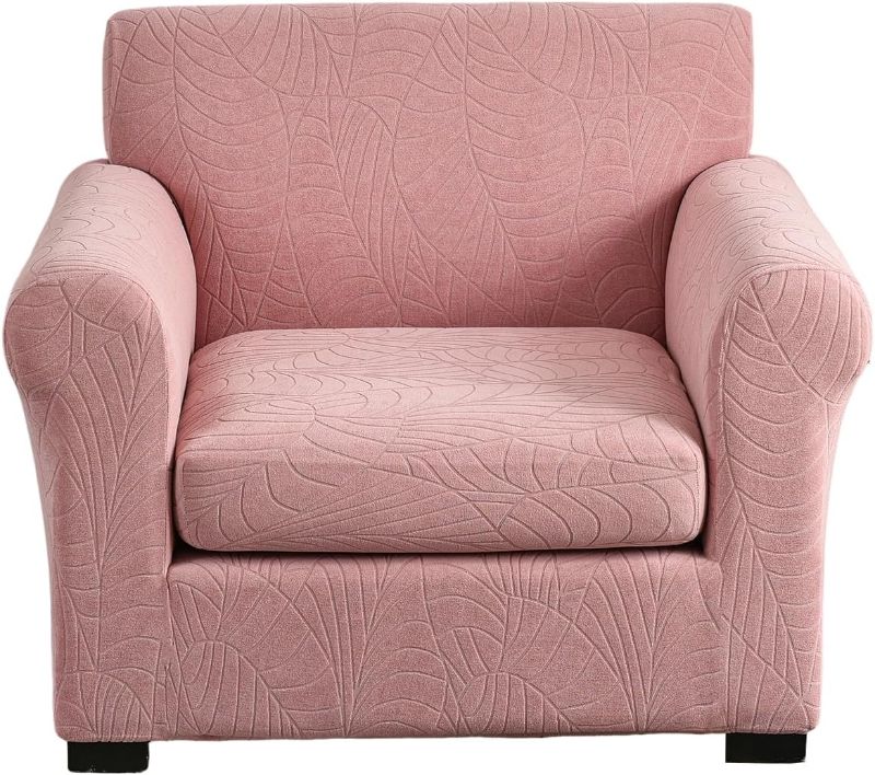 Photo 1 of 1/ 2 Piece Chair Cover Stretch Sofa Couch Slipcovers Jacquard Armchair Cover with Separate Seat Cushion Covers Furniture Protector with Elastic Bottom for Living Room (Armchair, A28)
