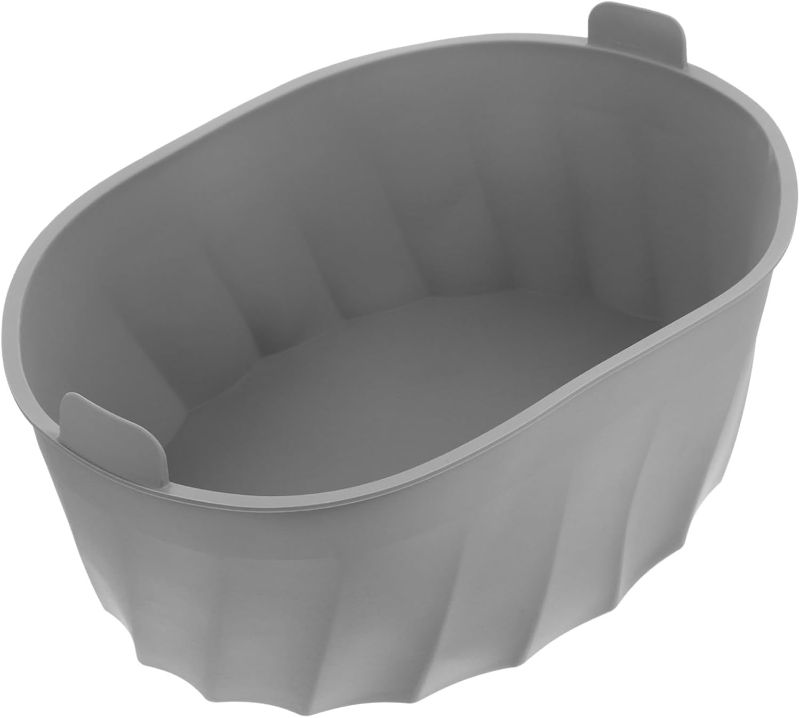 Photo 1 of Multi-function Silicone Insert Slow Cooker Parts Slow Cooker Cooking Liner Air Fryer Slow Cooker Steam Basket Oven Baking Basket Slow Cooker Liner Kitchen Pot Liner Grey
