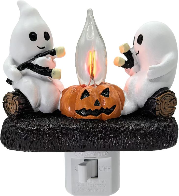 Photo 1 of 2024 Christmas Night Lights, Christmas Gift, Ghost Campfire Flickering Nightlight Indoor Figurine Lamps for Halloween/Christmas/New Year Ghost Night Light Plug in
