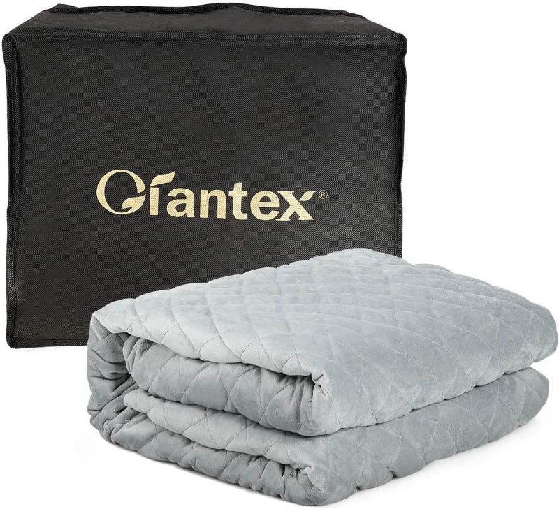 Photo 1 of Giantex Adult Weighted Blanket & Removable Duvet Cover| 15 lbs, 60"x 80" | for Individual Between 140-190 lbs, Premium Glass Beads, 100% Cotton/Minky Fabric, Warm Heavy Blanket for Queen Size Bed
