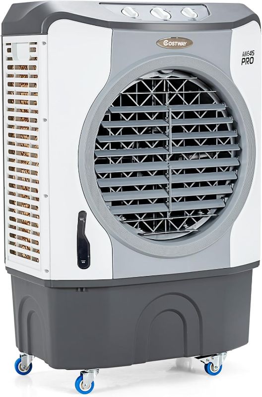 Photo 1 of ARLIME Evaporative Air Cooler, 4-IN-1 Commercial Swamp Cooler Fan with 12 Gal Water Tank, 3 Wind Speeds, 100° Oscillation & 3 Sides Filters, Portable Air Conditioner for Shop, Warehouse, Outdoor Use
