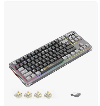 Photo 1 of Y87 TKL Wireless Mechanical Keyboard, Hot Swappable Wired/Bluetooth 5.0/2.4G Wireless Keyboard with RGB Light for Windows & Mac, PBT Keycap, Gateron G Pro 3.0