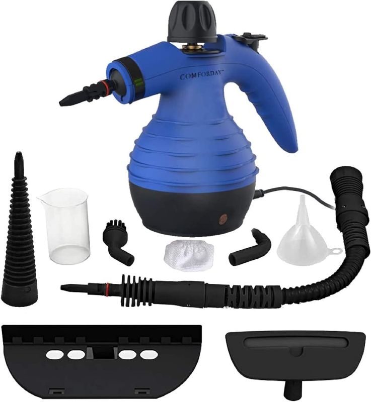 Photo 1 of Comforday Handheld Pressurized Steam Cleaner- Multi- Purpose Steamer with 9-Piece Accessories Steam Cleaning Machine for Stain Removal, Curtains, Car Seats, Floor, Window
