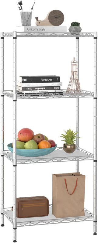 Photo 1 of 18" x 12" x 39" 4 Tier Storage Rack Metal Wire Shelving Unit, Storage Standing Shelf Organizer for Laundry Bathroom Kitchen Pantry Closet Garage Basement Utility Room 
