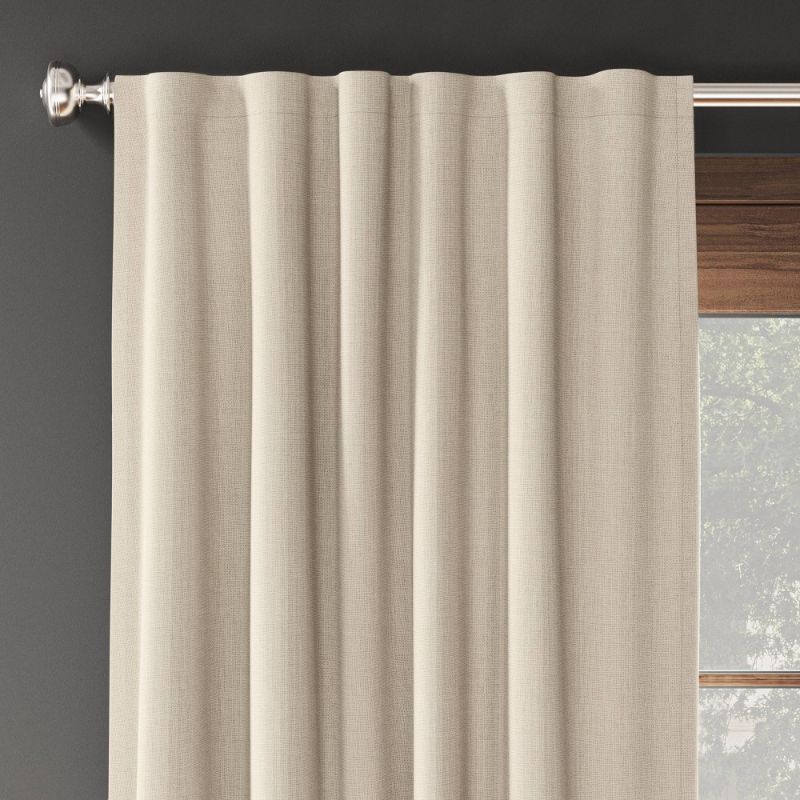 Photo 1 of 2pk 50"x84" Blackout Aruba Curtain Panels Brown - Threshold™: Recycled Polyester, OEKO-TEX Certified, Indoor Drapes
