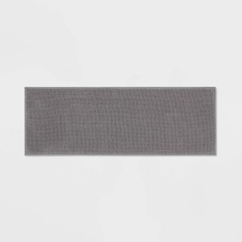 Photo 1 of 20"x58" Everyday Chenille Bath Runner Dark Gray - Room Essentials™
