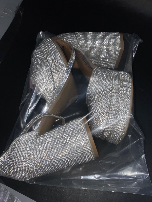 Photo 1 of SIZE 6 Women's Bianca Rhinestone Platform Pumps - Wild Fable™ Silver