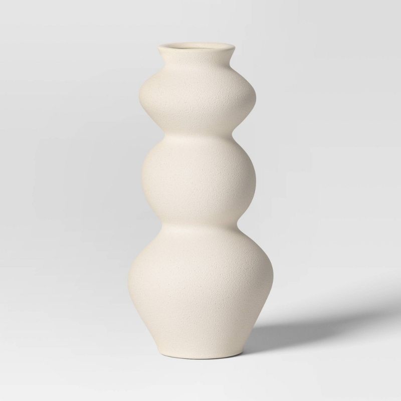 Photo 1 of Tall Ceramic Organic Modern Vase - Threshold™: Hand Wash, Tabletop Decor, Watertight Bottle Vase
