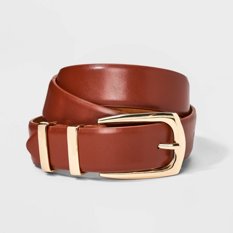 Photo 1 of XS Women's Double Buckle Belt - a New Day™ Cognac XS
