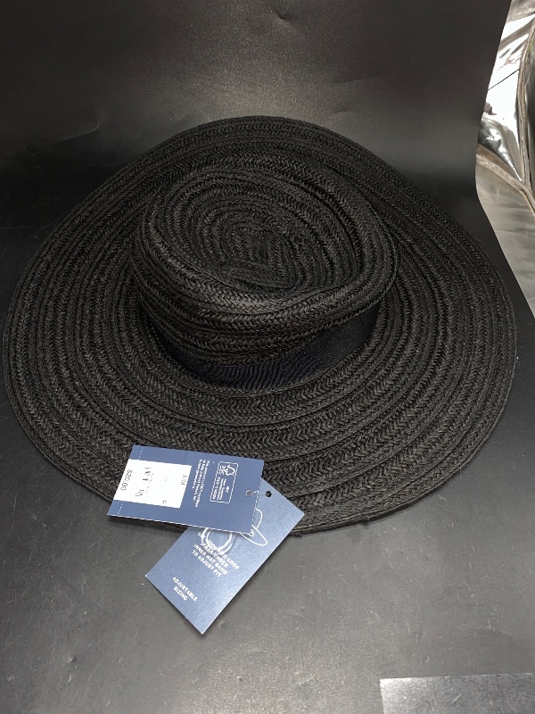 Photo 2 of S/M Straw Boater Hat - Universal Thread™ Black 
