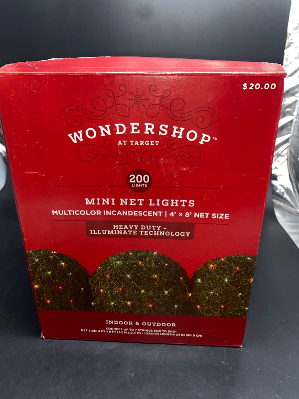 Photo 1 of 4'x8' 200ct Incandescent Heavy Duty Christmas Net Lights Multicolor with Green Wire - Wondershop™

