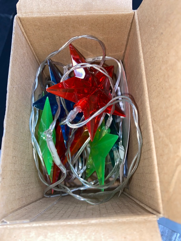 Photo 1 of 10ct LED Dewdrop Star Christmas Indoor Outdoor Novelty String Lights Multicolor with Clear Wire - Wondershop™
