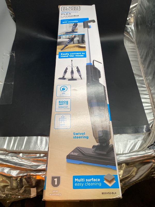 Photo 3 of BLACK+DECKER Powerseries Flex 3-in-1 Corded Stick Vacuum: Lightweight, Bagless, HEPA Filter, Multi-Surface, 23ft Cord
