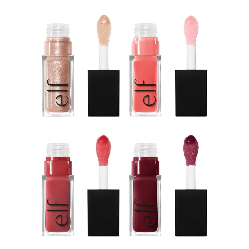 Photo 1 of e.l.f. Glow Reviver Quad Goals Lip Oil Kit, Lip Gloss For A High-Gloss Finish & Sheer Wash Of Color, Non-Sticky, Vegan & Cruelty-Free, 4 Glosses
